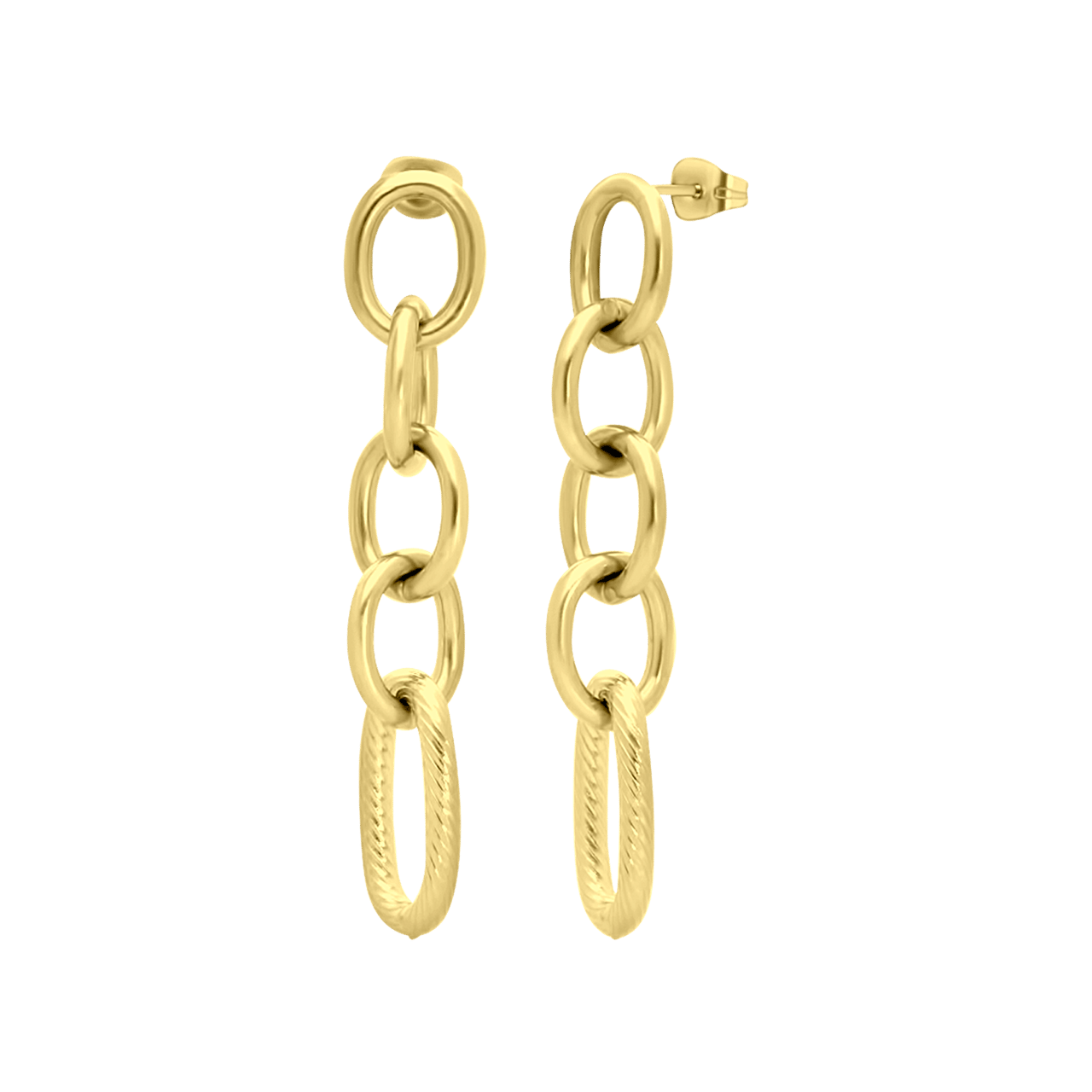 Camille gerecycled stainless steel 18 karaat goldplated oorhangers voor dames