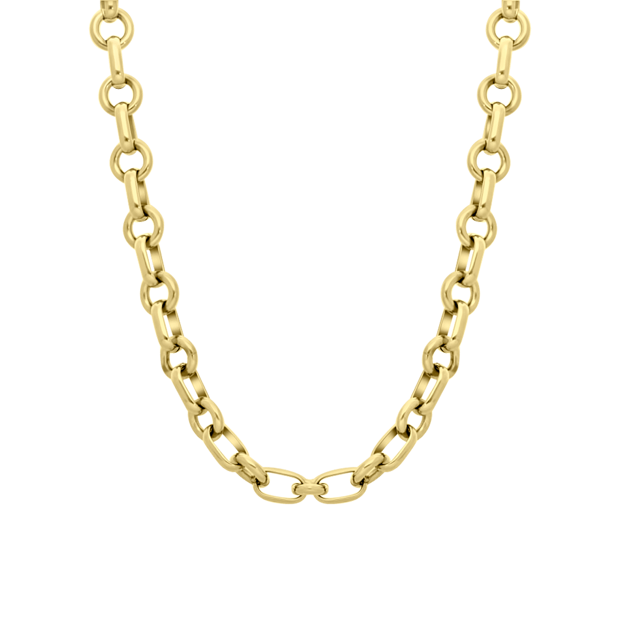 Gerecycleerd stainless steel 18 karaat goldplated ketting ines