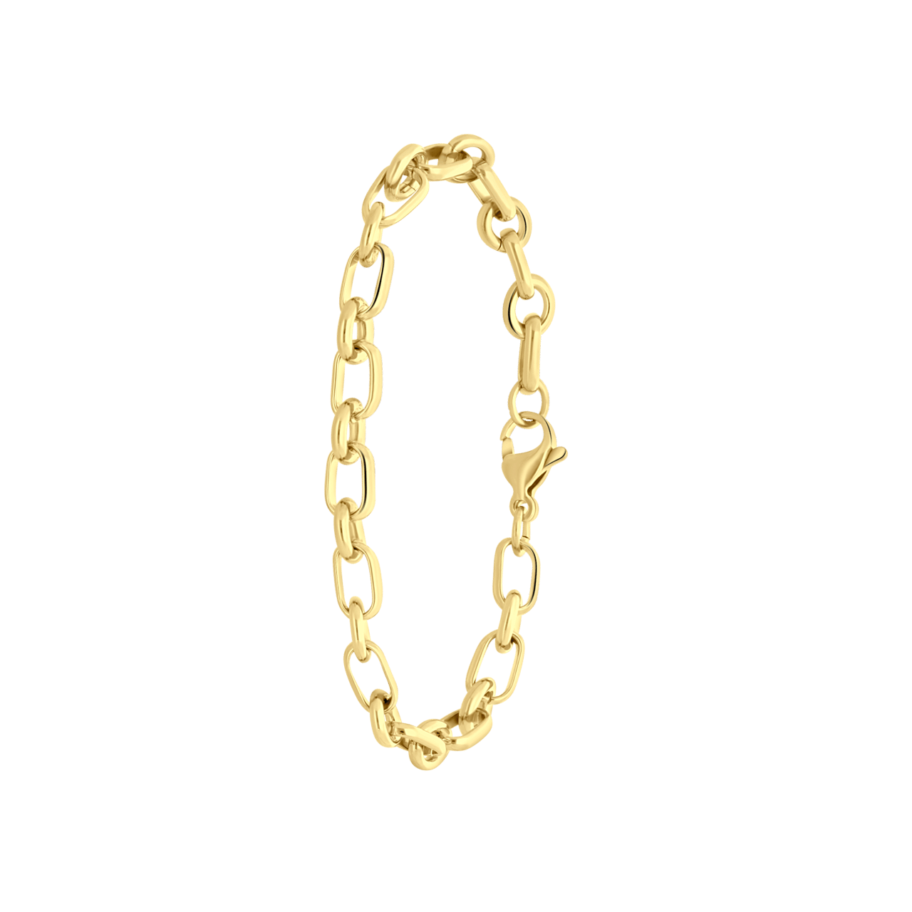 Gerecycleerd stainless steel 18 karaat goldplated armband ines