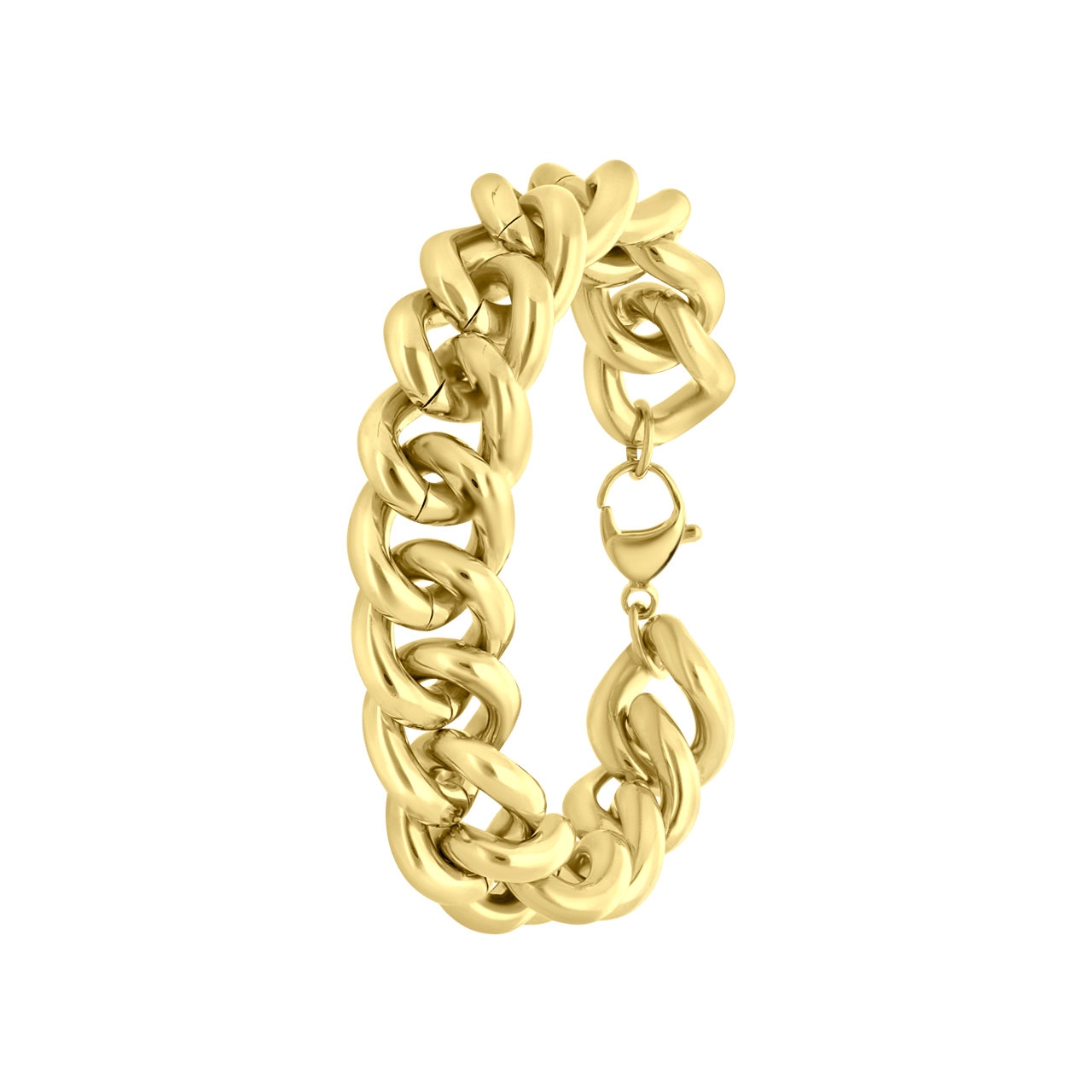 Gerecycleerd stainless steel 18 karaat goldplated armband laetitia