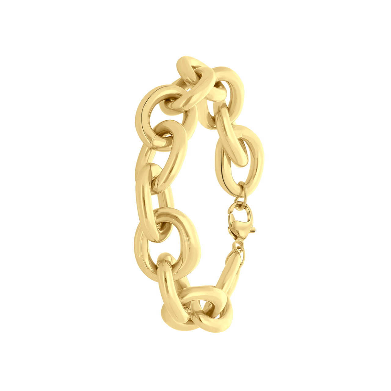 Gerecycleerd stainless steel 18 karaat goldplated armband lya