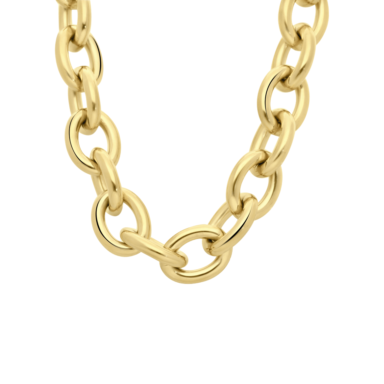 Gerecycleerd stalen 18 karaat goldplated ketting melina