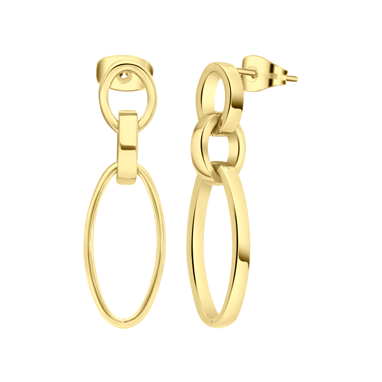 Stalen goldplated oorhangers voor dames
