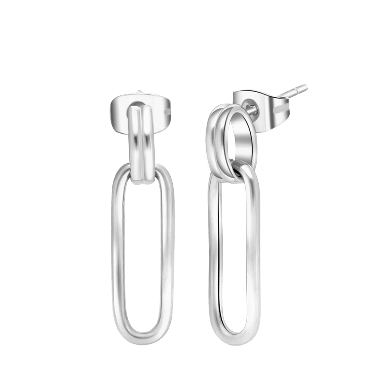 Camille gerecycled stainless steel oorhangers voor dames