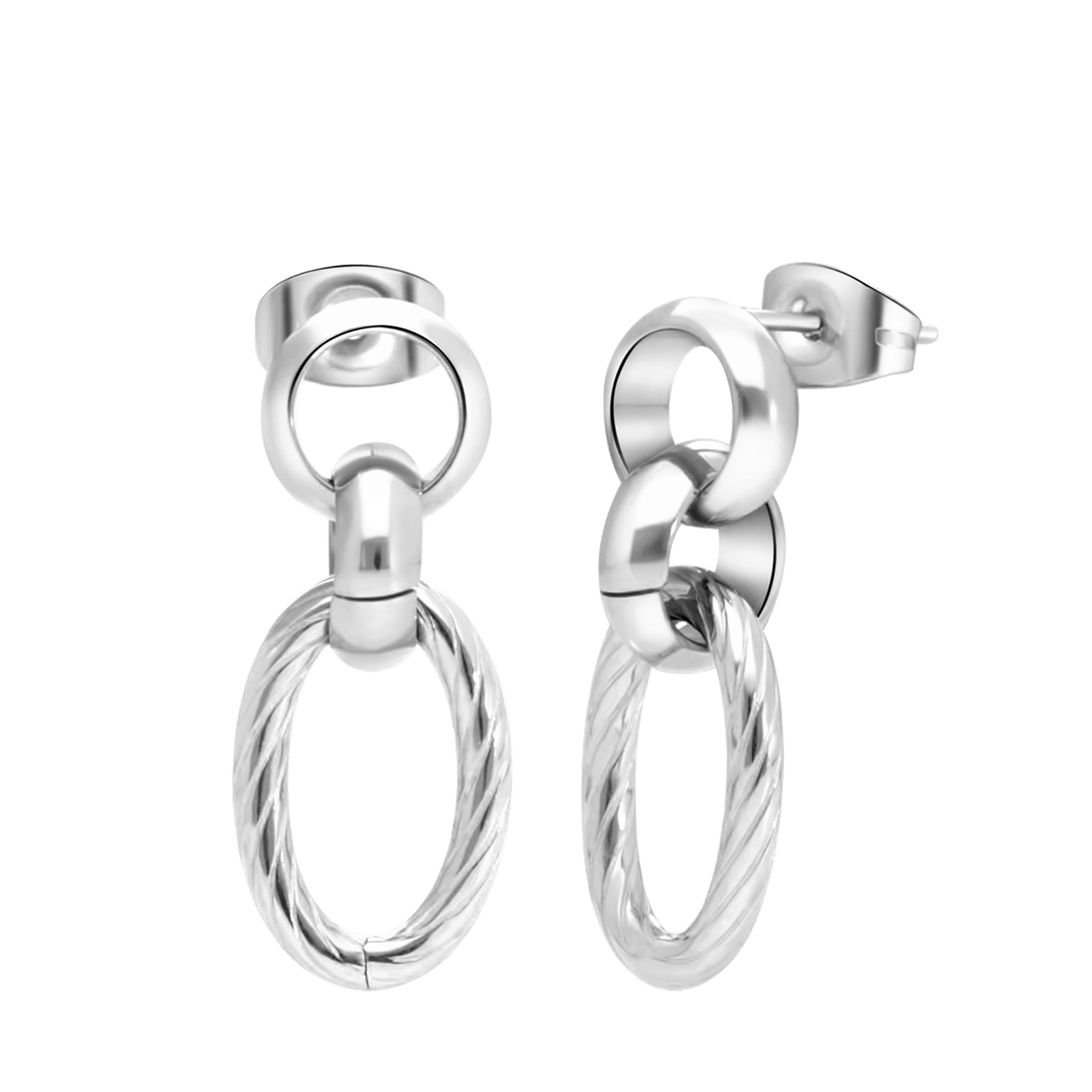 Camille gerecycled stainless steel oorhangers voor dames