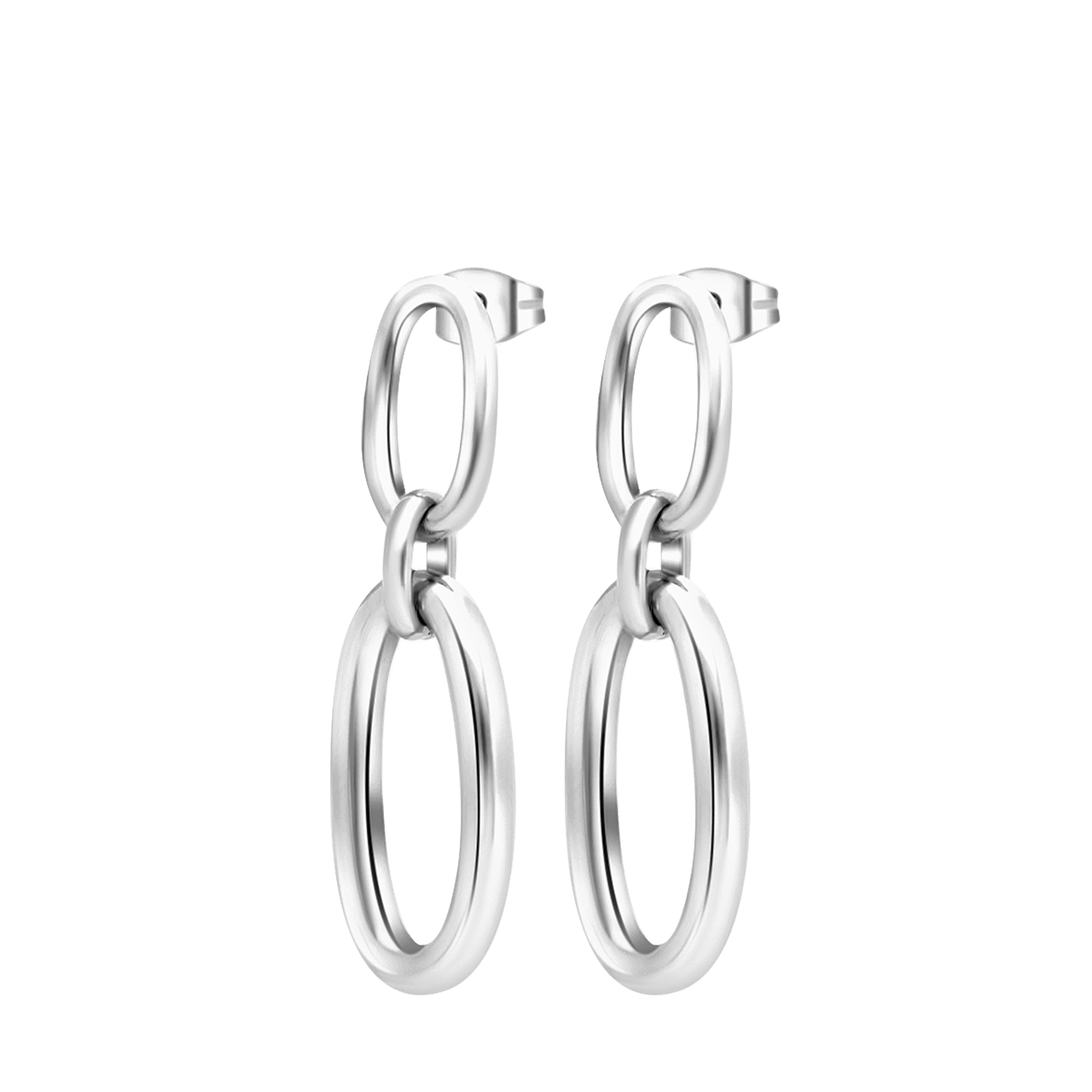 Camille gerecycled stainless steel oorhangers voor dames