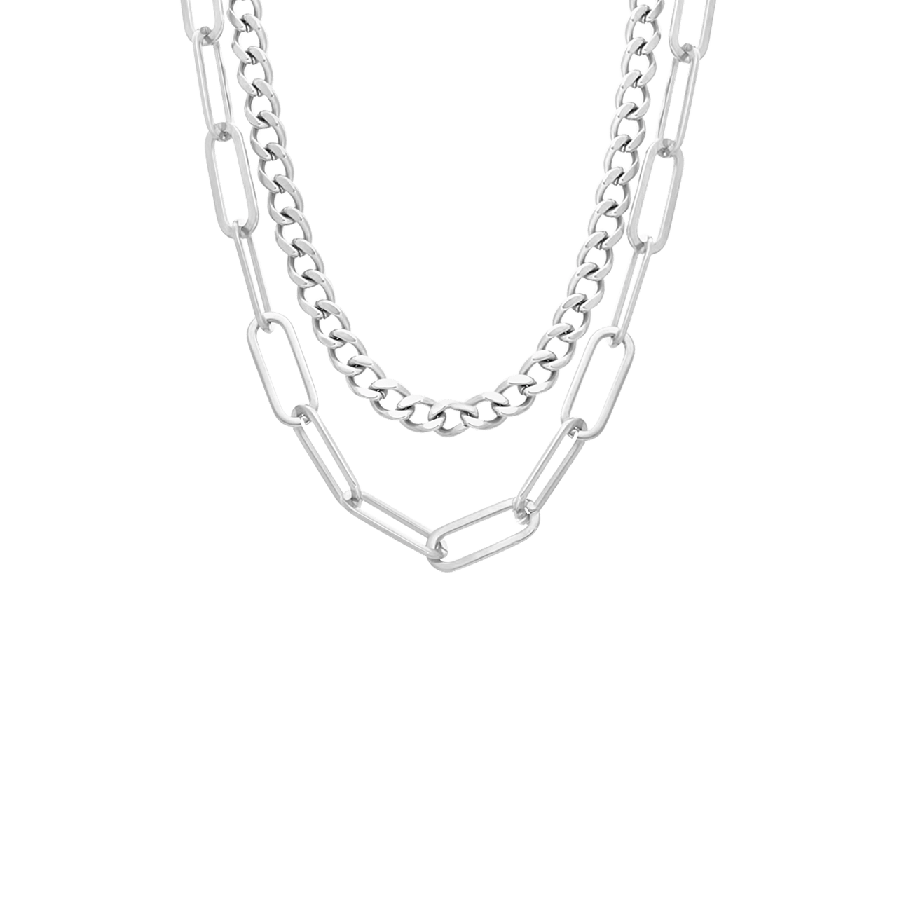 Gerecycleerd stainless steel ketting ariane