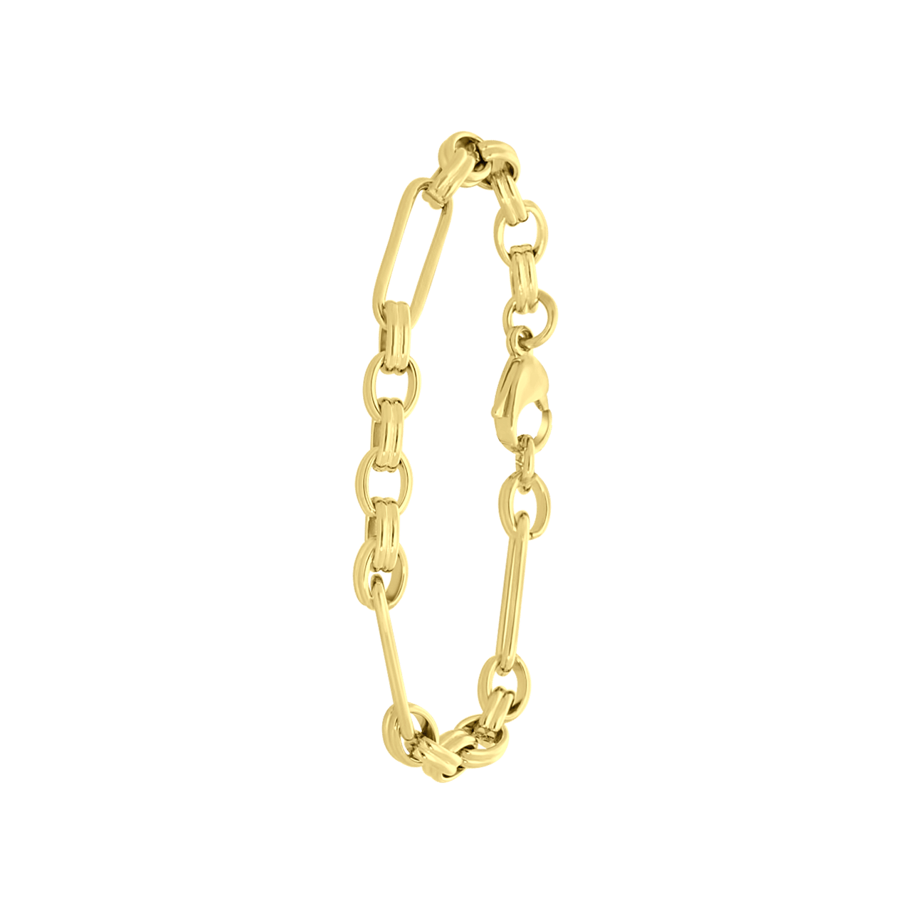 Stainless steel goldplated fantasiearmband voor dames