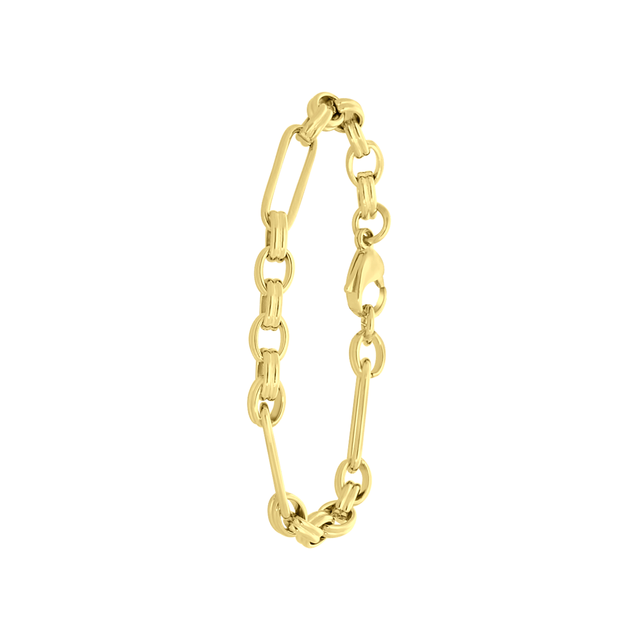 Stalen goldplated fantasiearmband voor dames