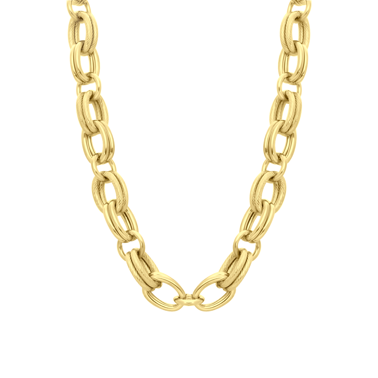 Gerecycleerd stainless steel 18 karaat goldplated ketting cecile