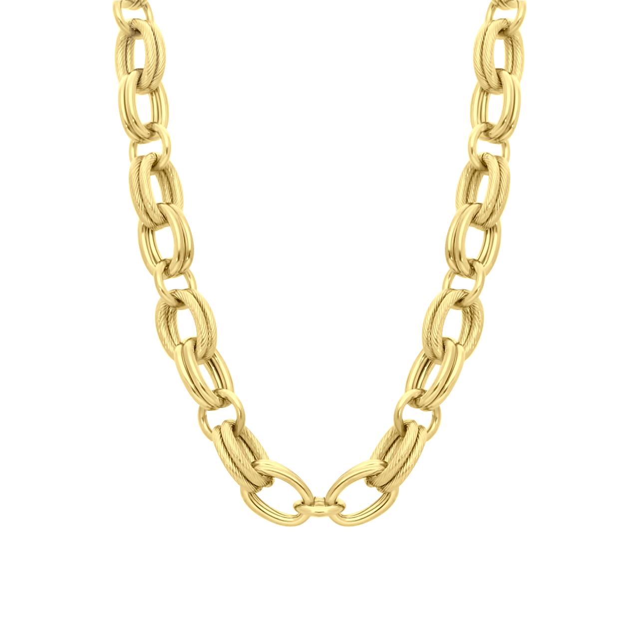 Gerecycleerd stalen 18 karaat goldplated ketting cecile