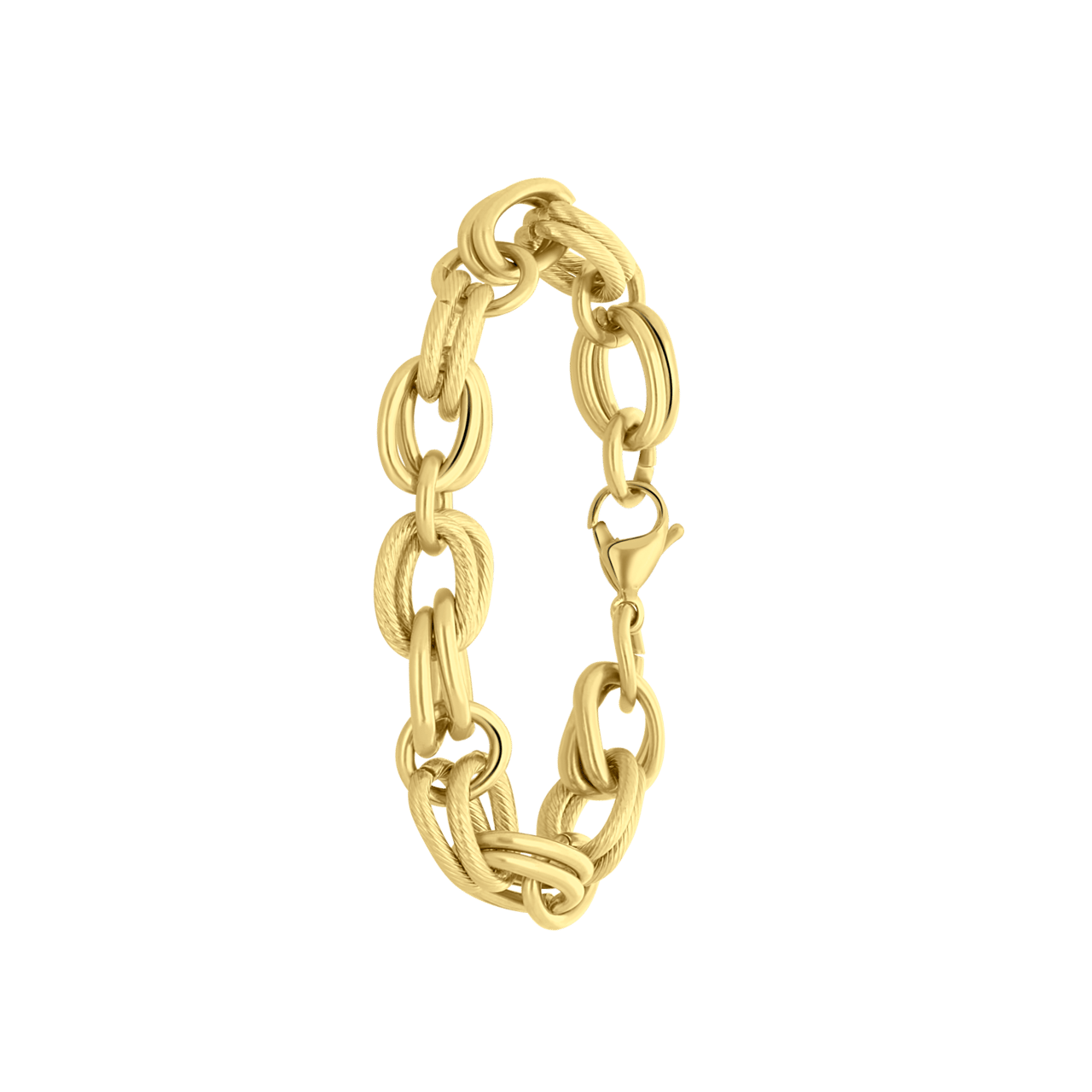 Gerecycleerd stainless steel 18 karaat goldplated armband cecile