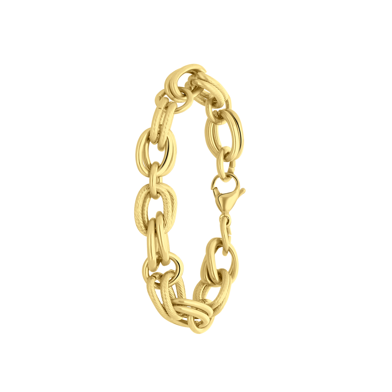 Stalen goldplated fantasiearmband voor dames