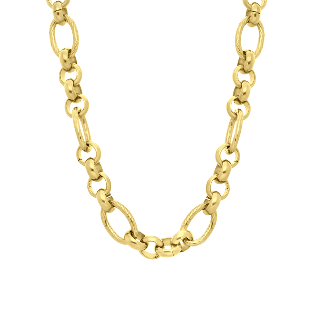 Gerecycleerd stainless steel 18 karaat goldplated ketting eloise