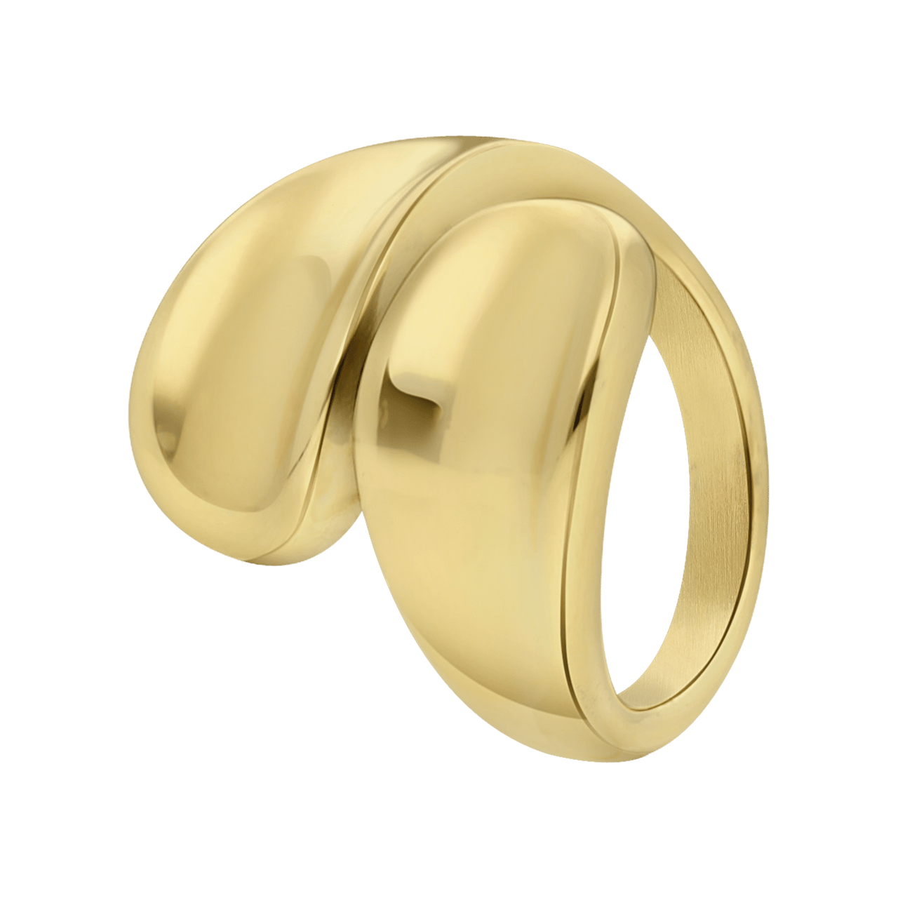 Stainless steel goldplated ring voor dames