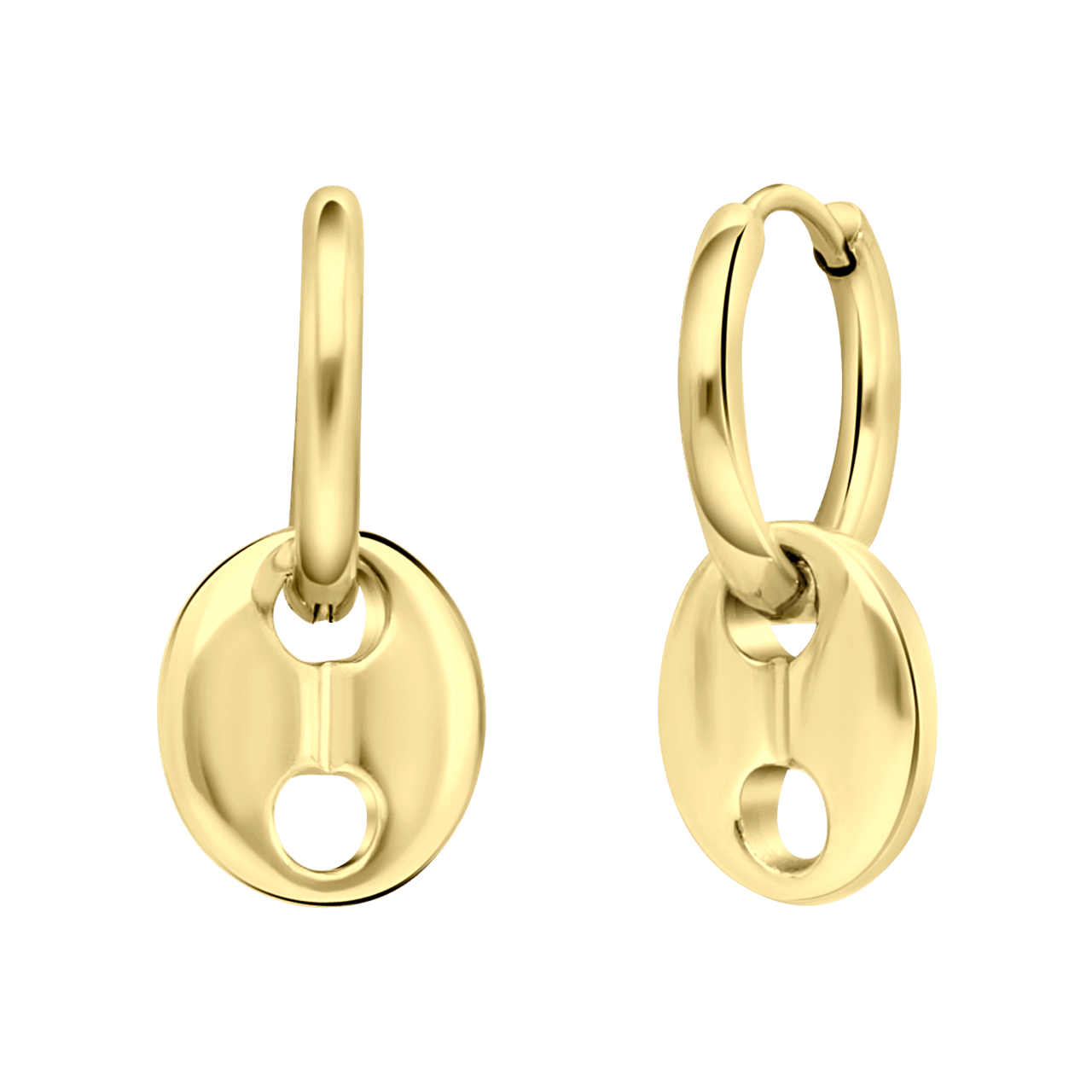 Stalen 18 karaat goldplated oorbellen Sebire