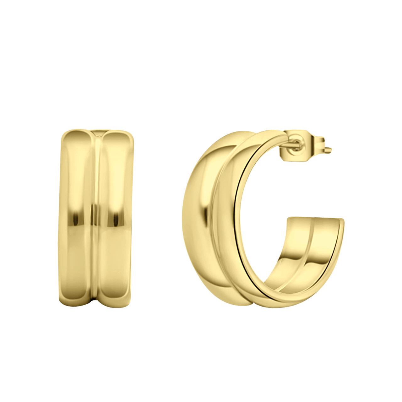 Stainless steel 18 karaat goldplated oorbellen Solange