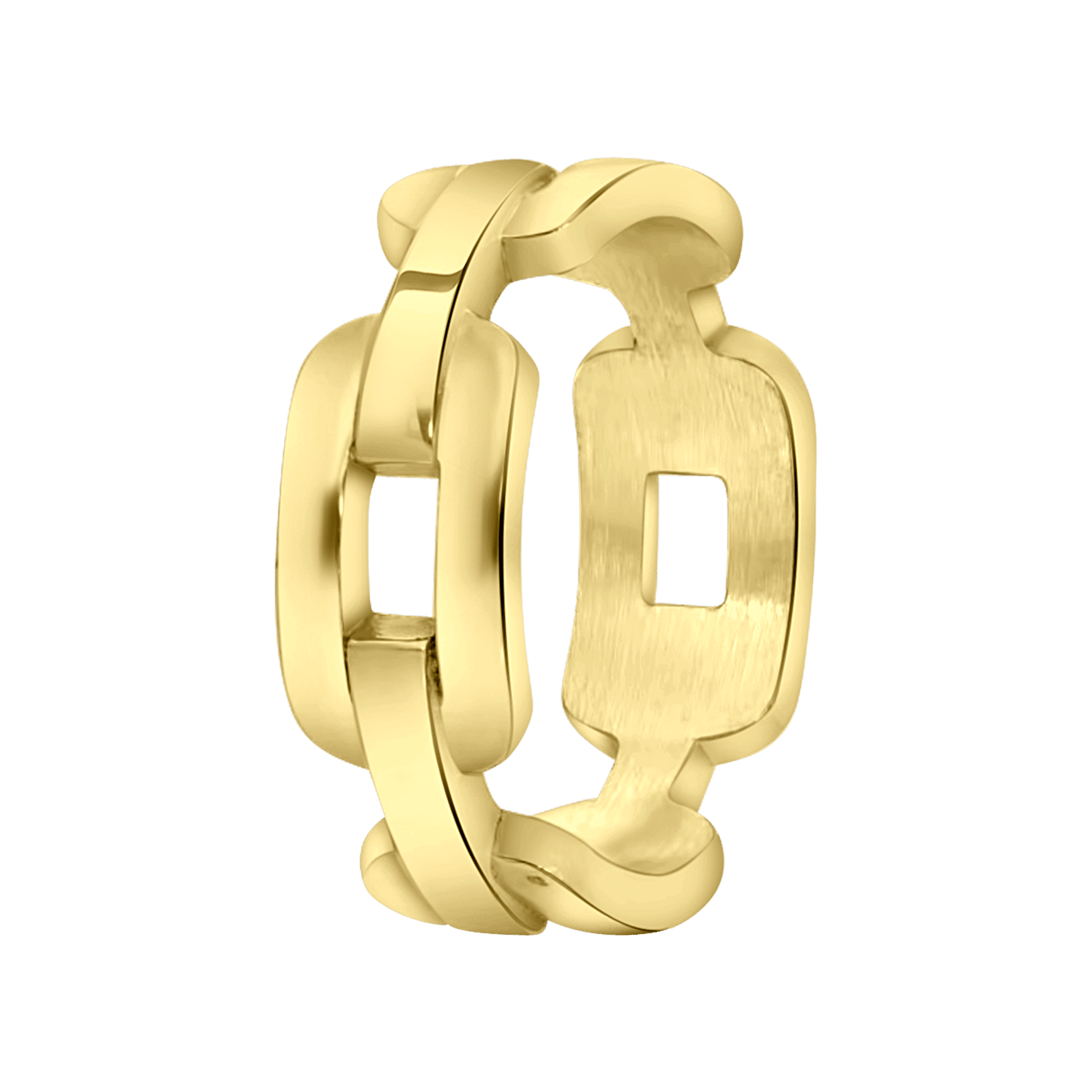 Stainless steel goldplated ring voor dames