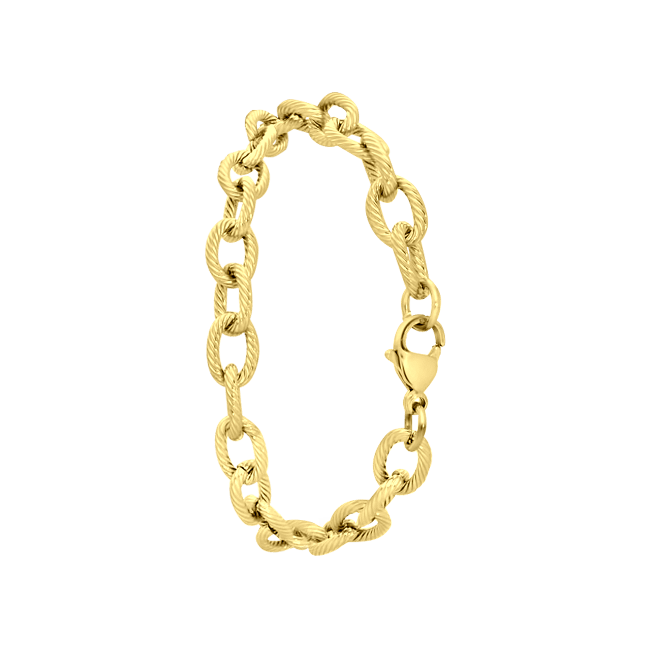 Stainless steel goldplated fantasiearmband voor dames