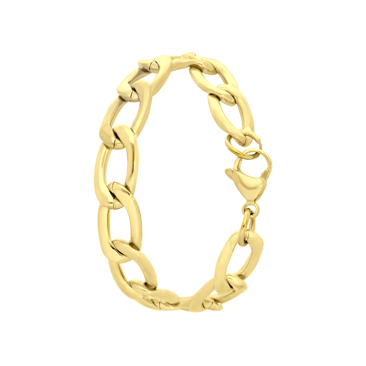 Stainless steel goldplated fantasiearmband voor dames