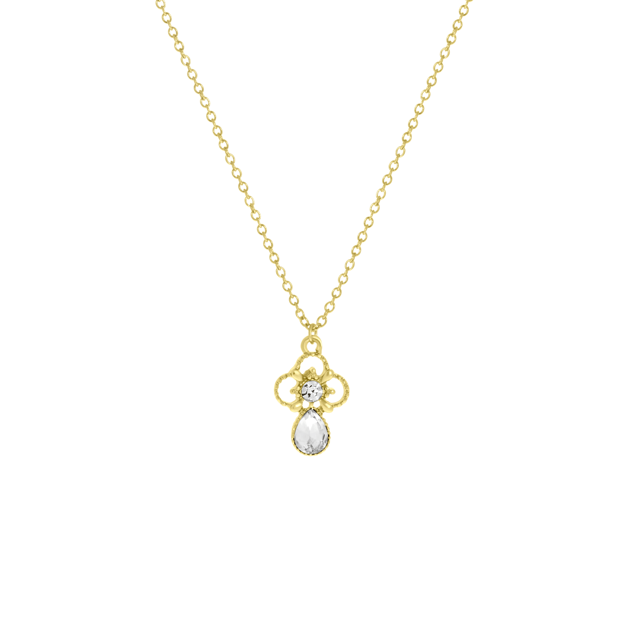 Goudkleurige bijoux ketting met steentjes