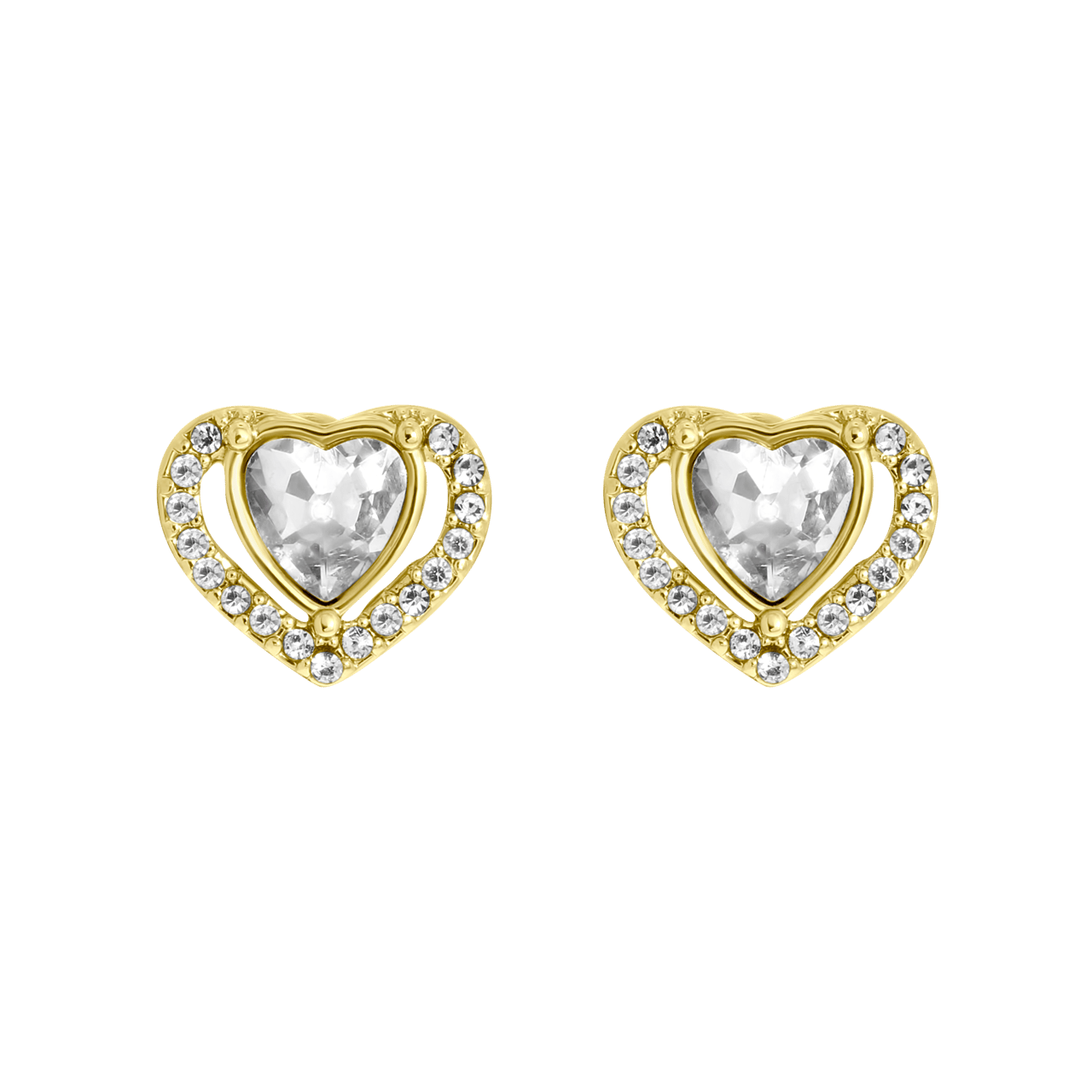 Bijoux goudkleurige oorknoppen hart voor dames