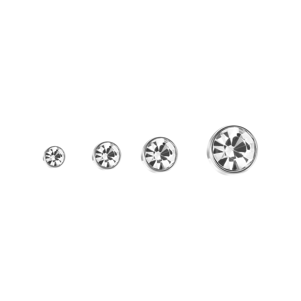 Zilverkleurig bijoux oorbellen set met knopjes
