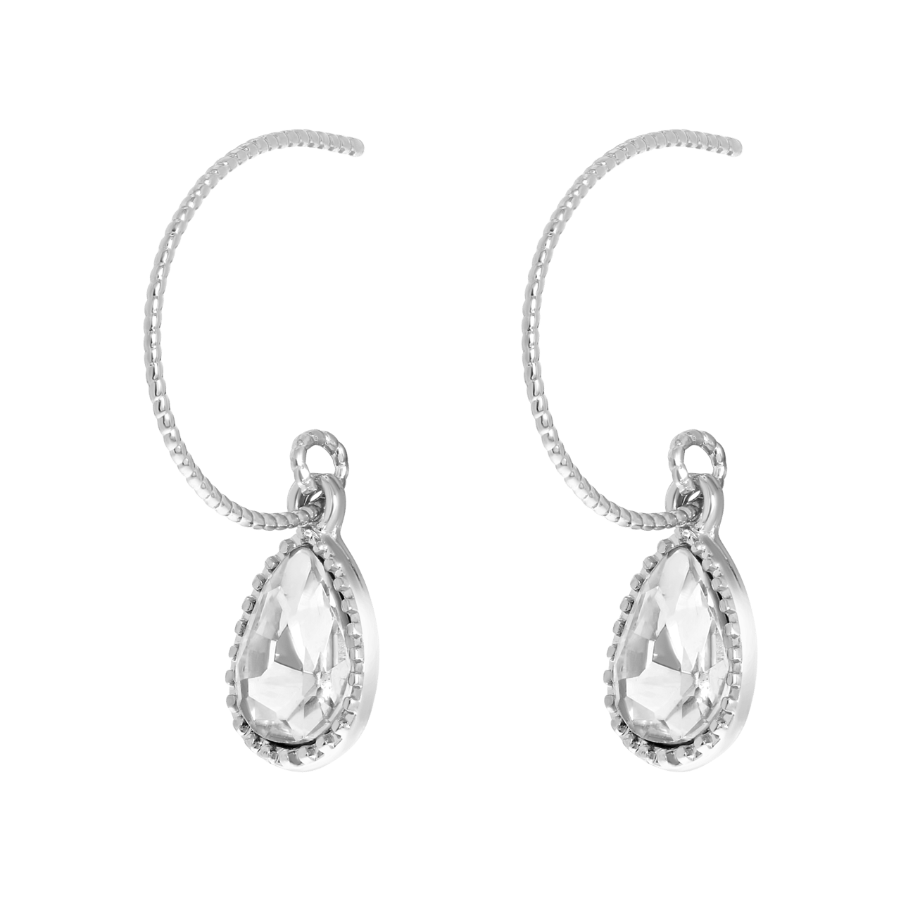Bijoux zilverkleurige oorringhangers voor dames