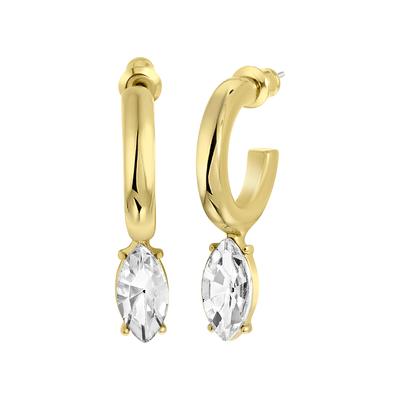 Bijoux goudkleurige oorringen met steentjes voor dames