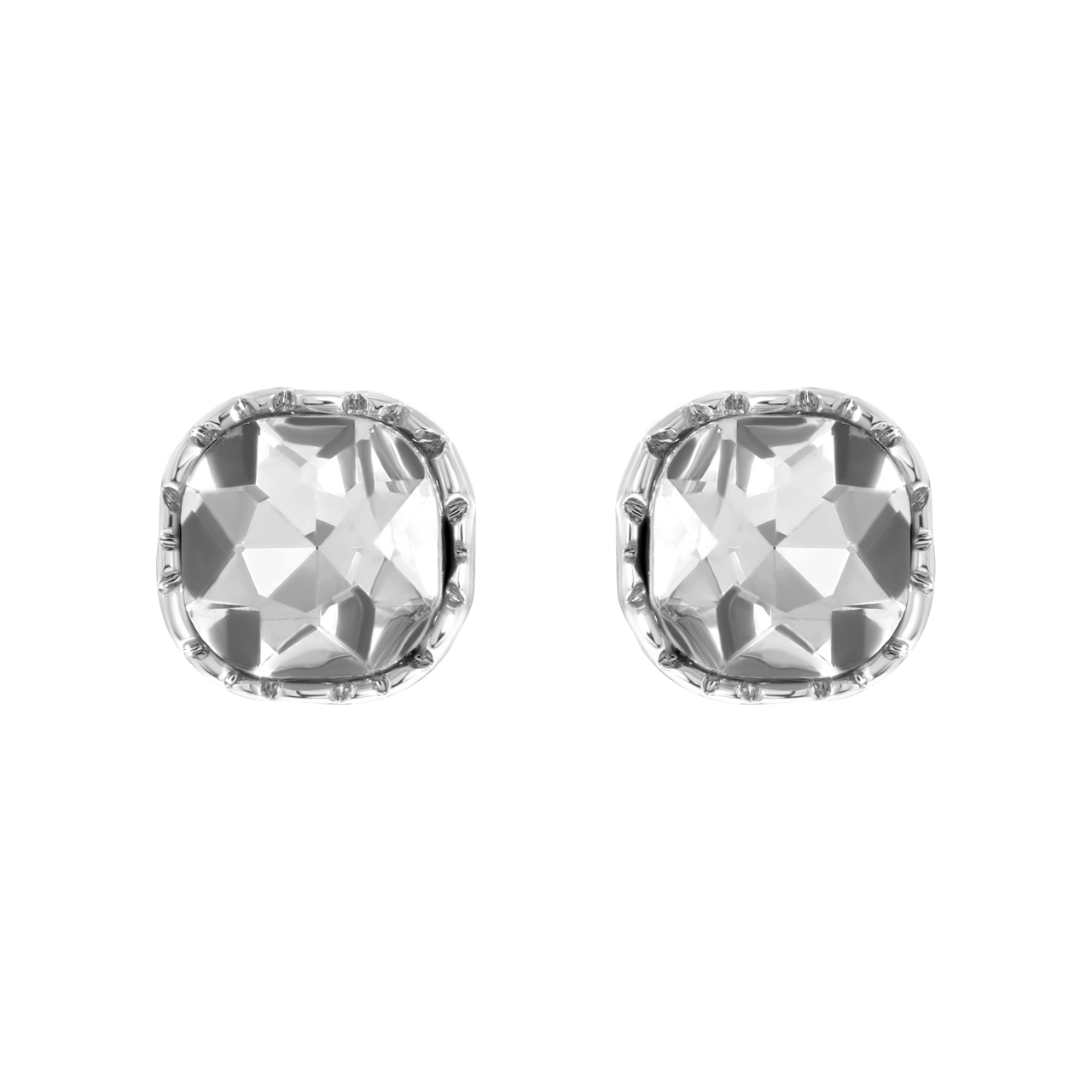 Zilverkleurige bijoux oorbellen met steentjes