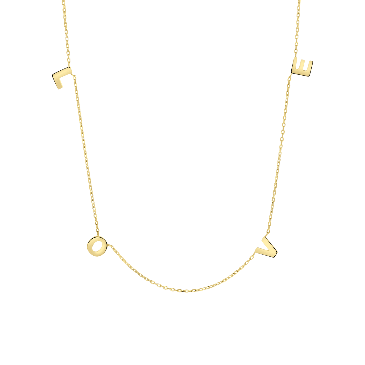 14 Karaat geelgouden ketting love