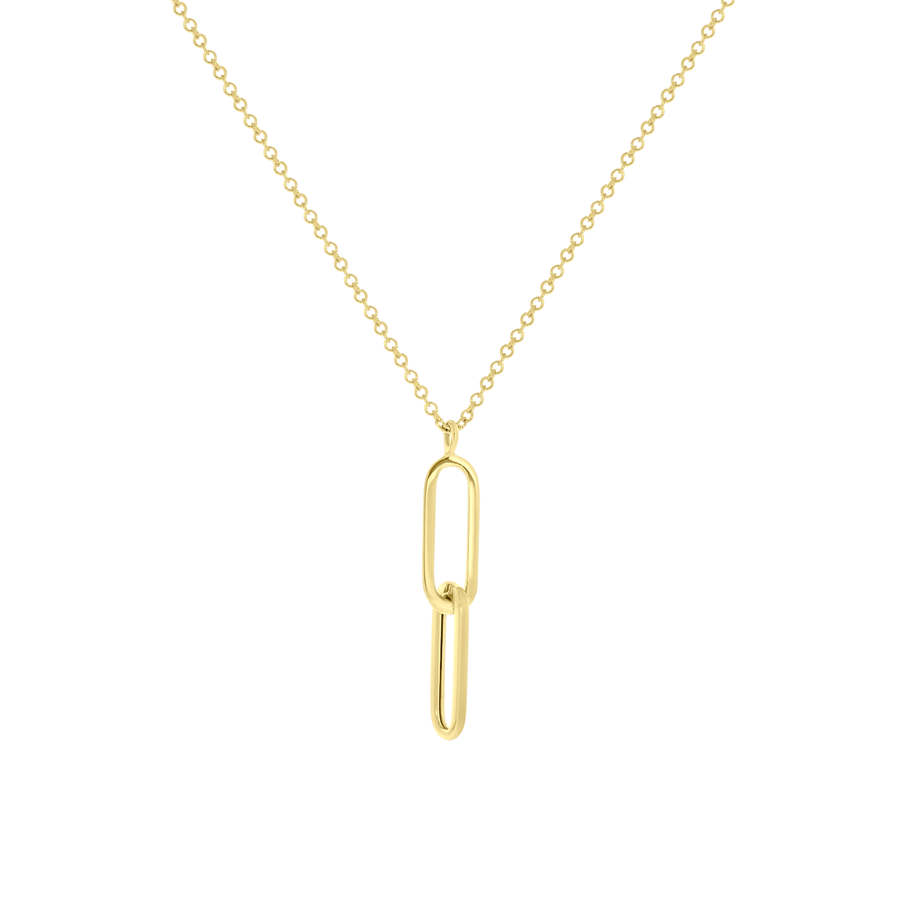 14 Karaat geelgouden ketting met paperclip hangers