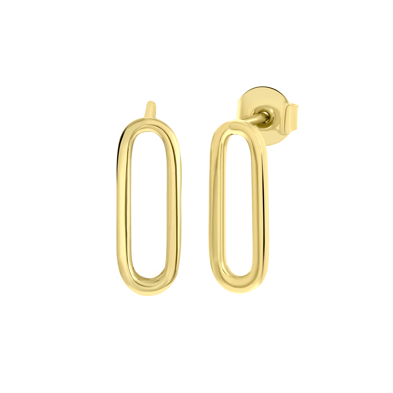 14 Karaat geelgouden oorbellen paperclip