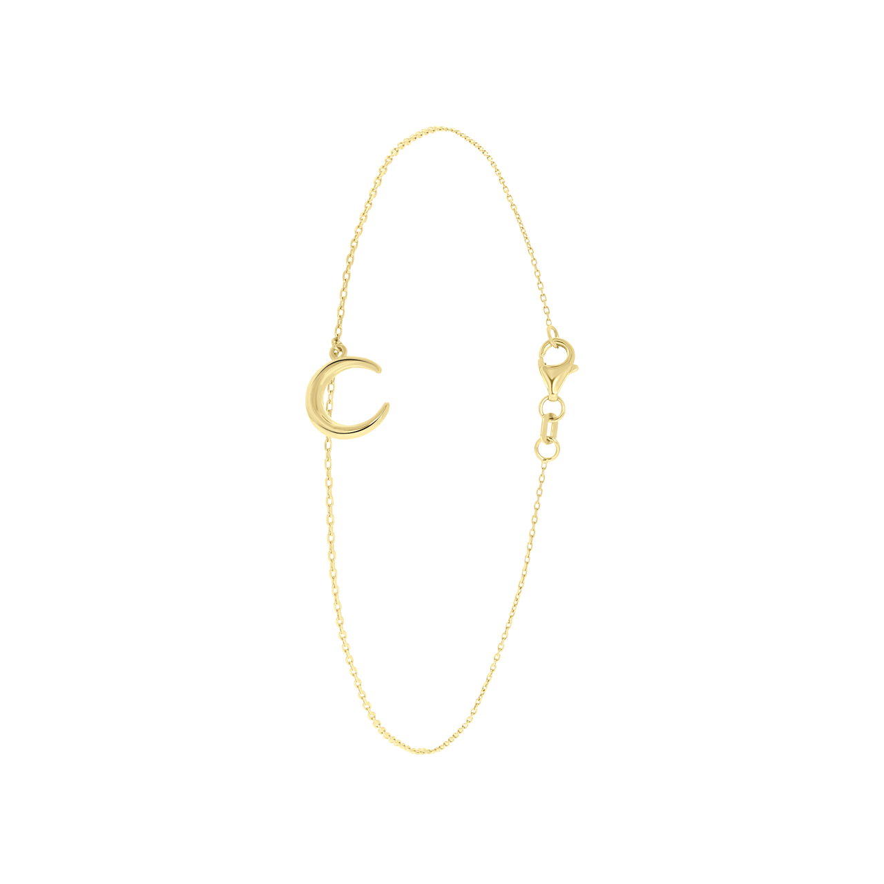 Fußkettchen, 585 Gelbgold, Halbmond