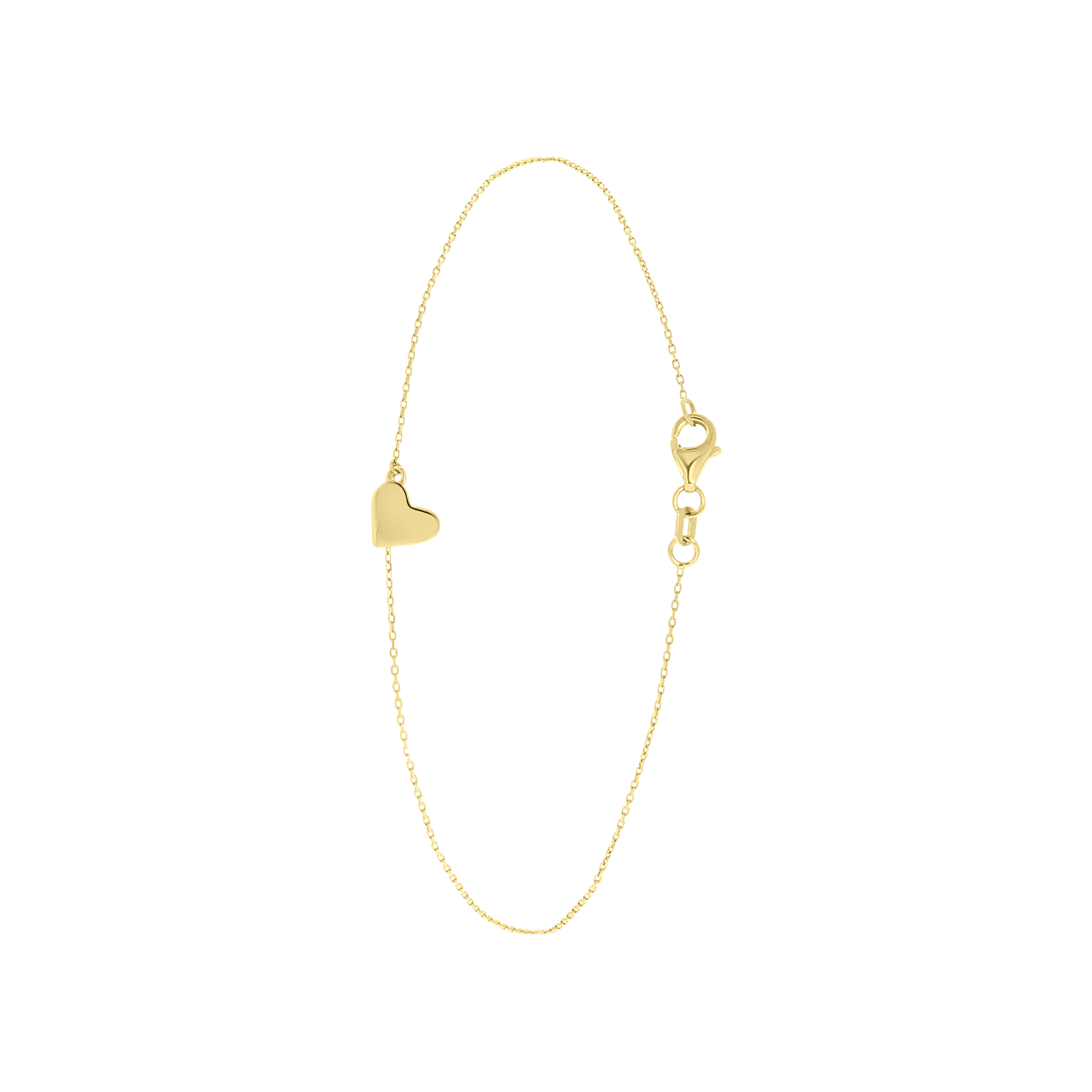 Fußkettchen, 585 Gelbgold, Herz