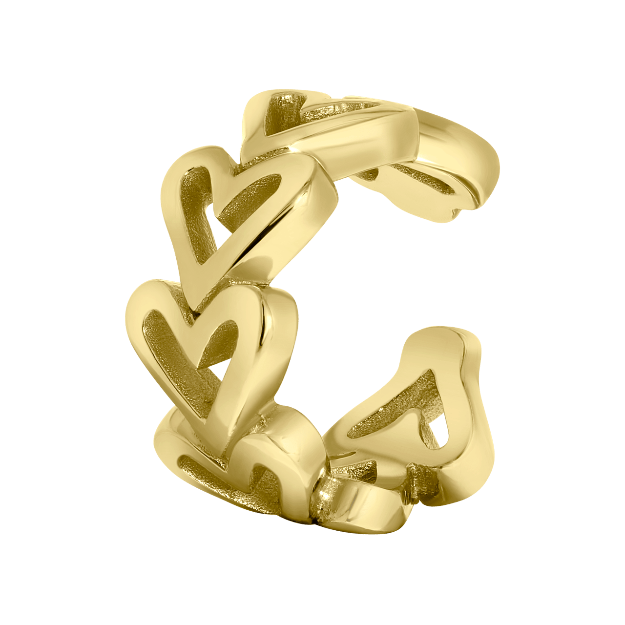 Zilveren goldplated earcuff hart