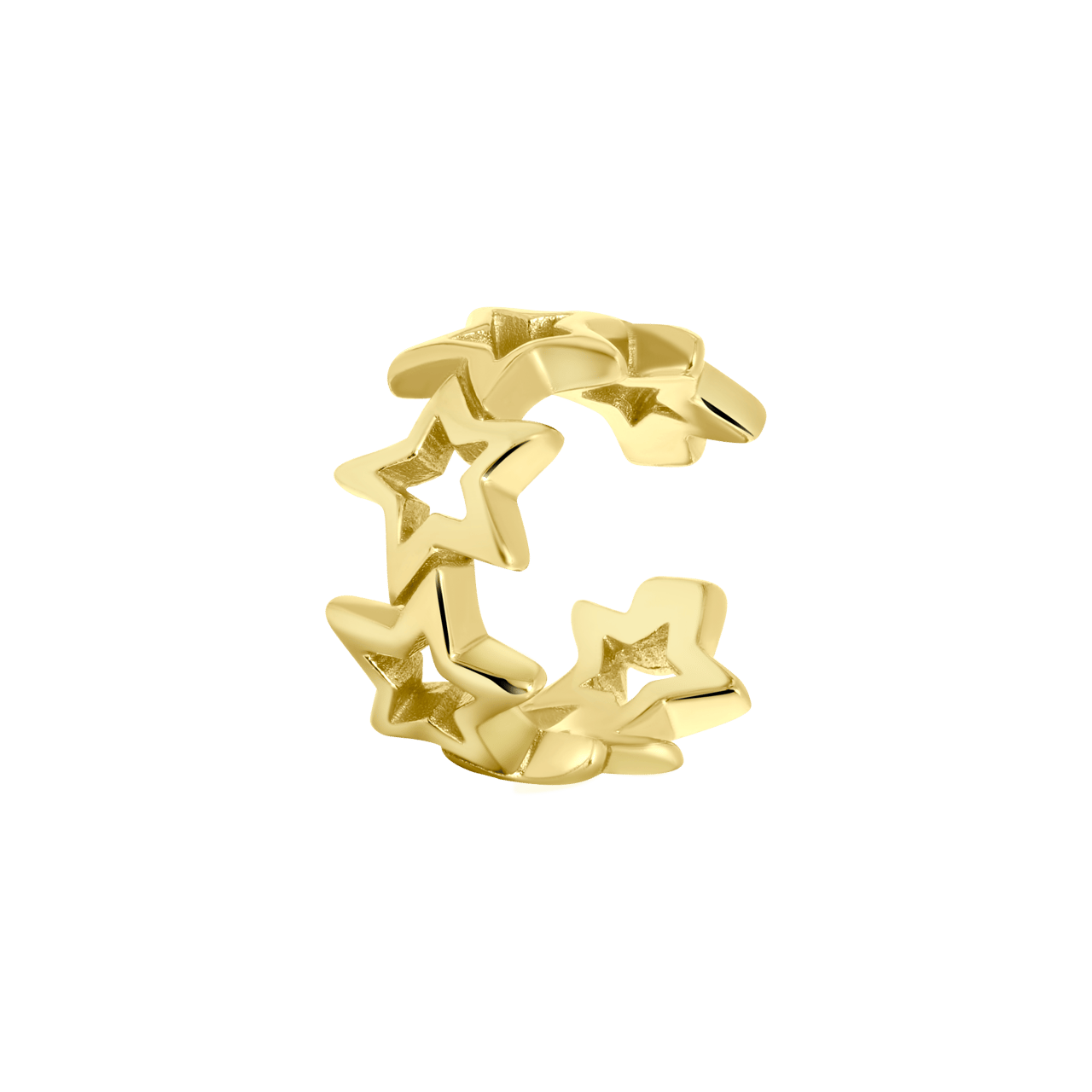 Zilveren goldplated earcuff ster