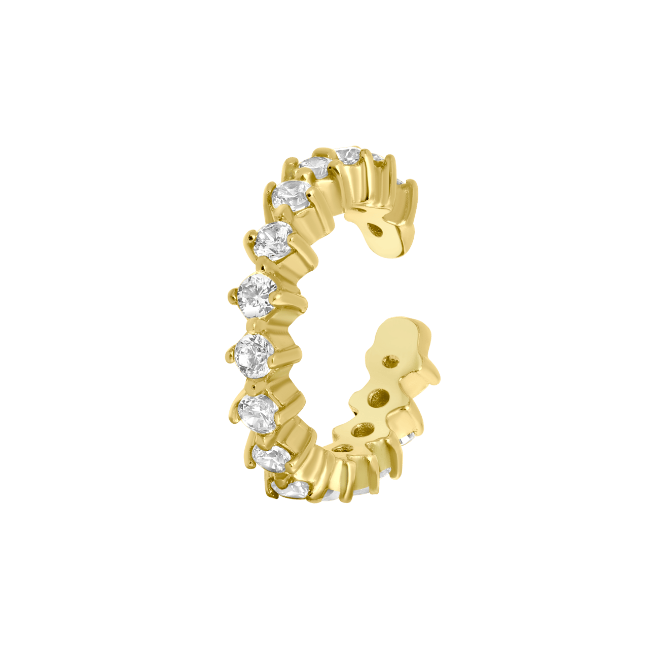 Zilveren goldplated earcuff zirkonia