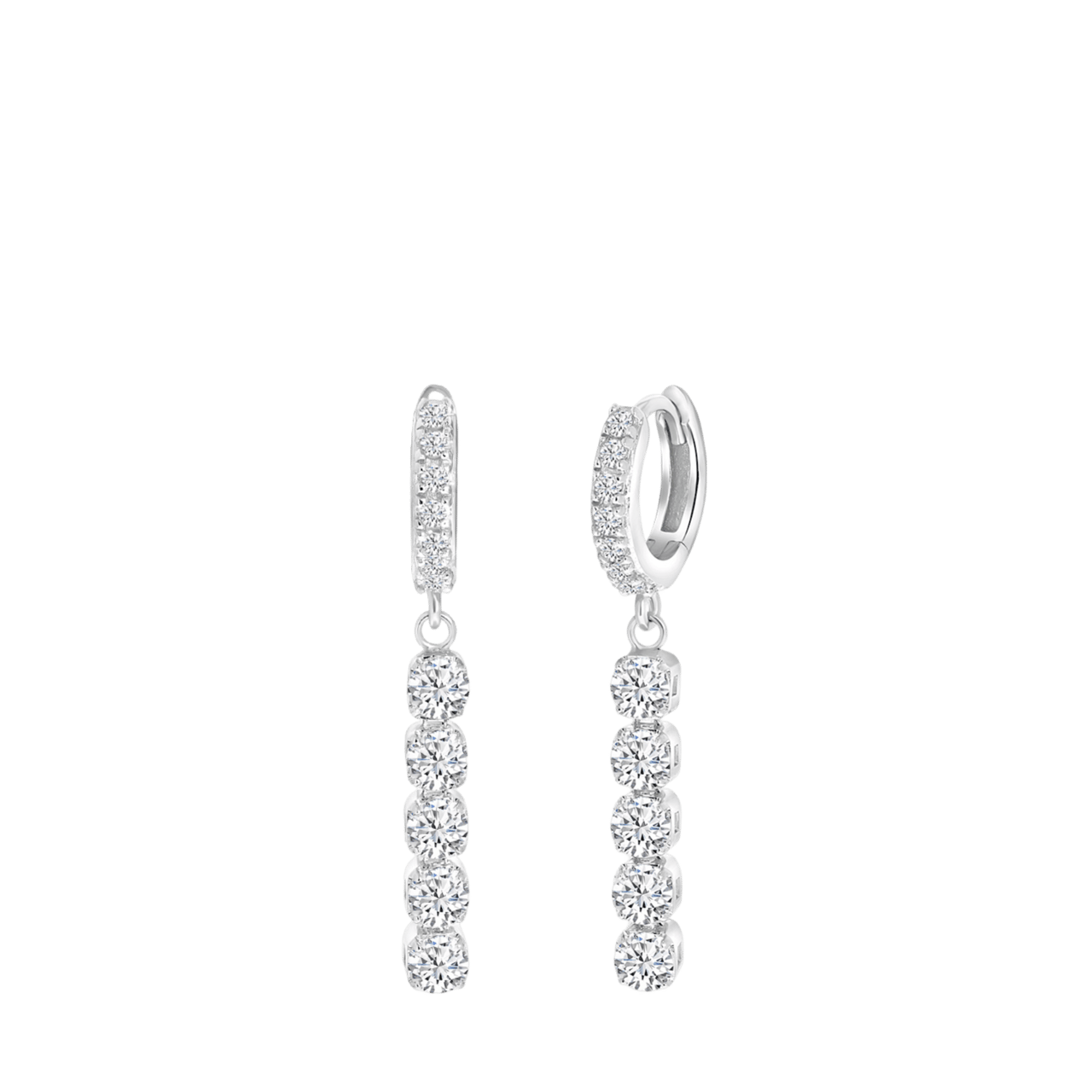 Ohrringe, 925 Silber, mit Anhänger, Zirkonia