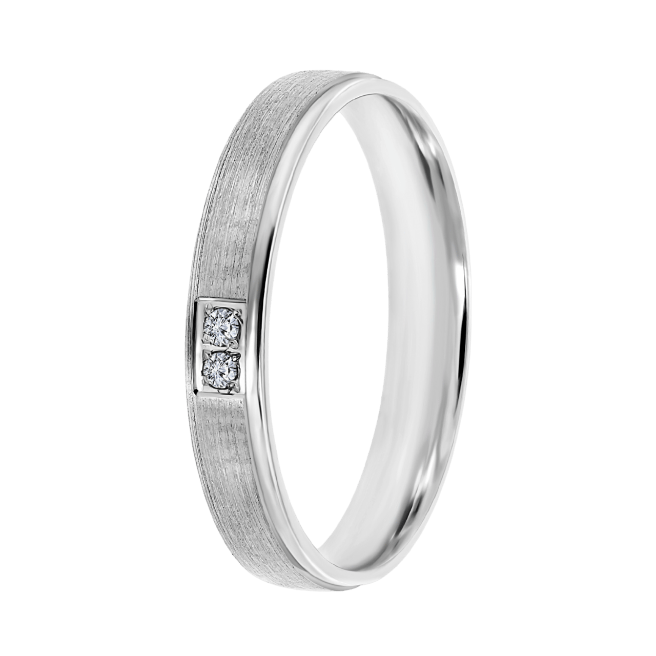 Trauring für Damen, 585 Weißgold, 3 mm, Elif TW 304