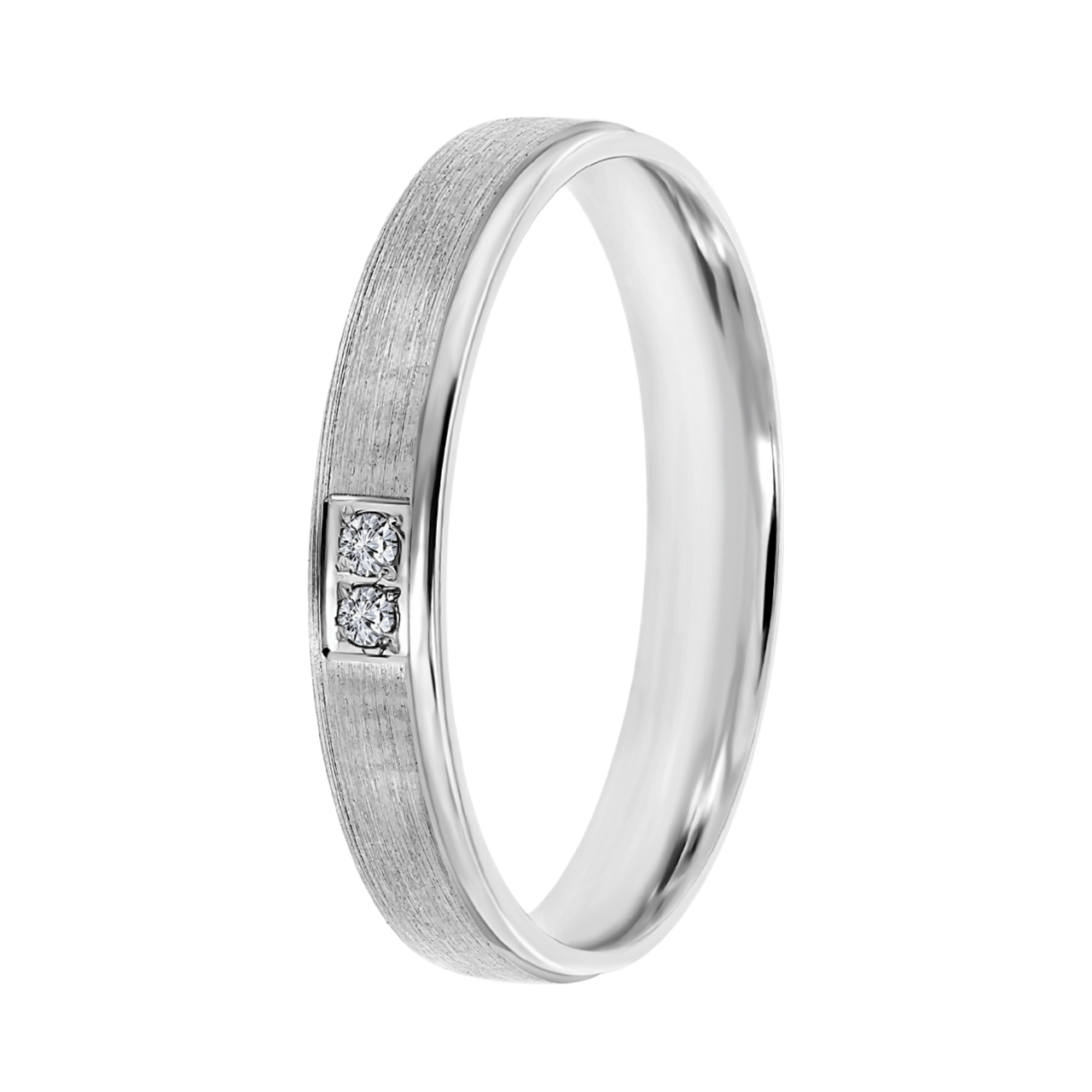 Trauring für Damen, 375 Weißgold, 3 mm, Elif TW 304
