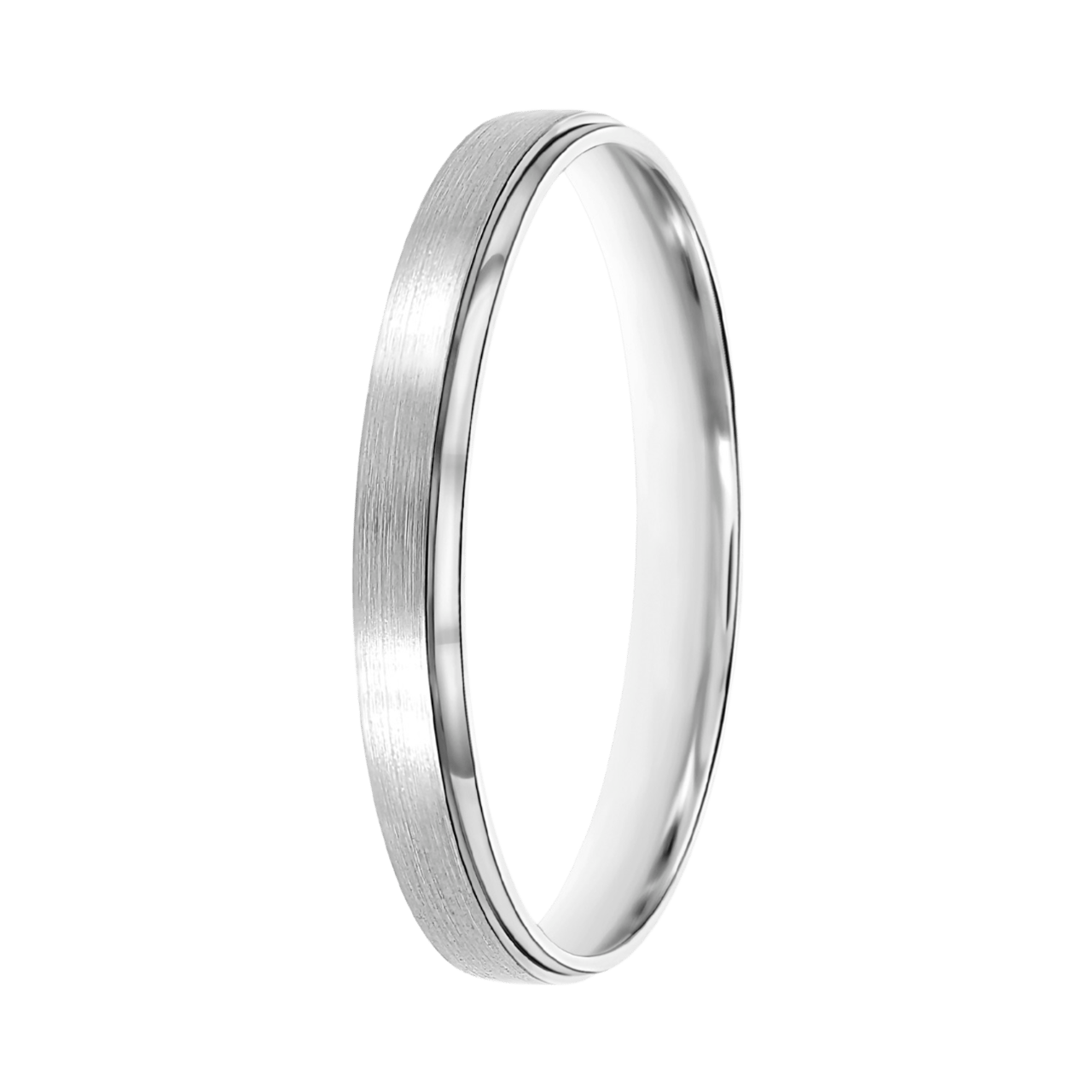 9K witte heren trouwring 3mm Elif TW 304