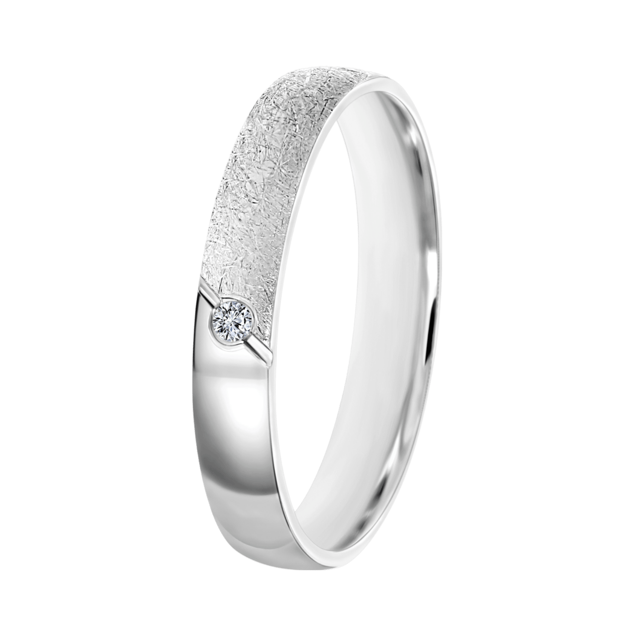 Trauring für Damen, 585 Weißgold, 3 mm, Ella TW 305