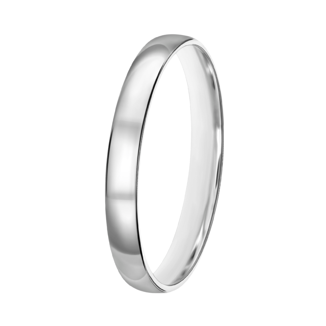 Trauring für Herren, 585 Weißgold, 3 mm, Esra TW 306