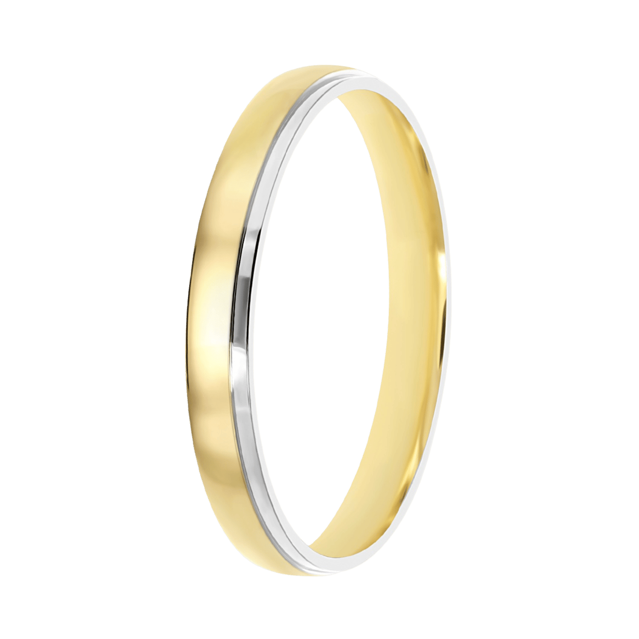 9K bicolor heren trouwring 3mm Evy TW 307