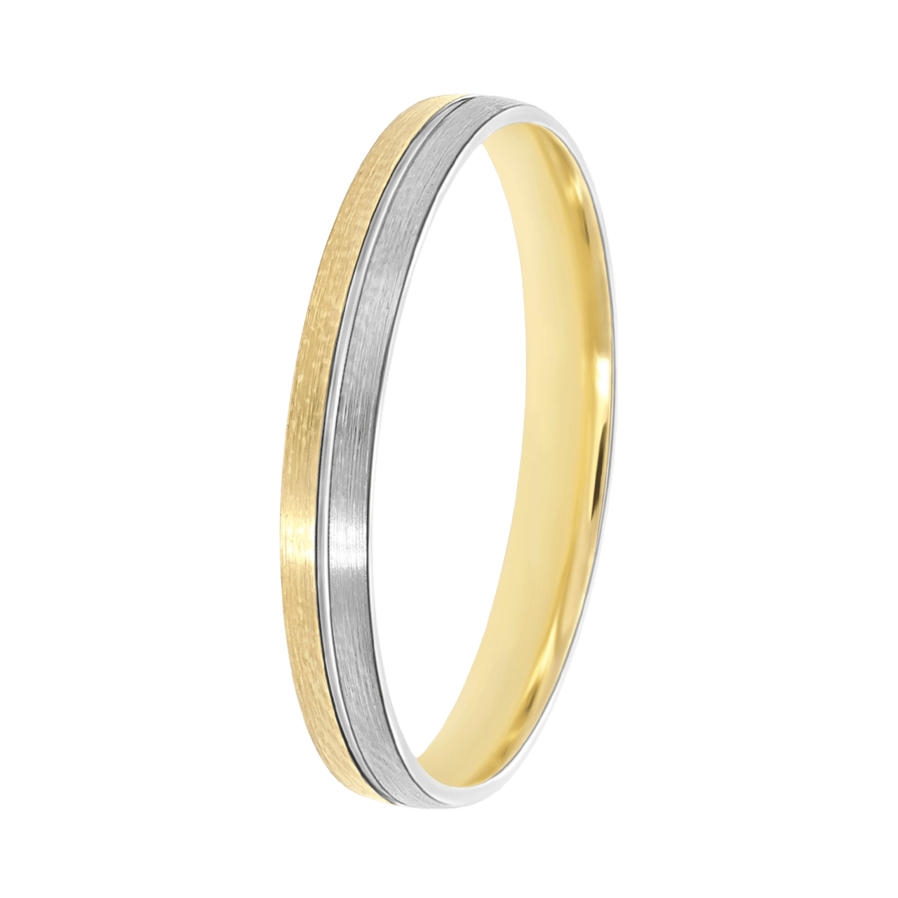 9K bicolor heren trouwring 3mm Lina TW 310