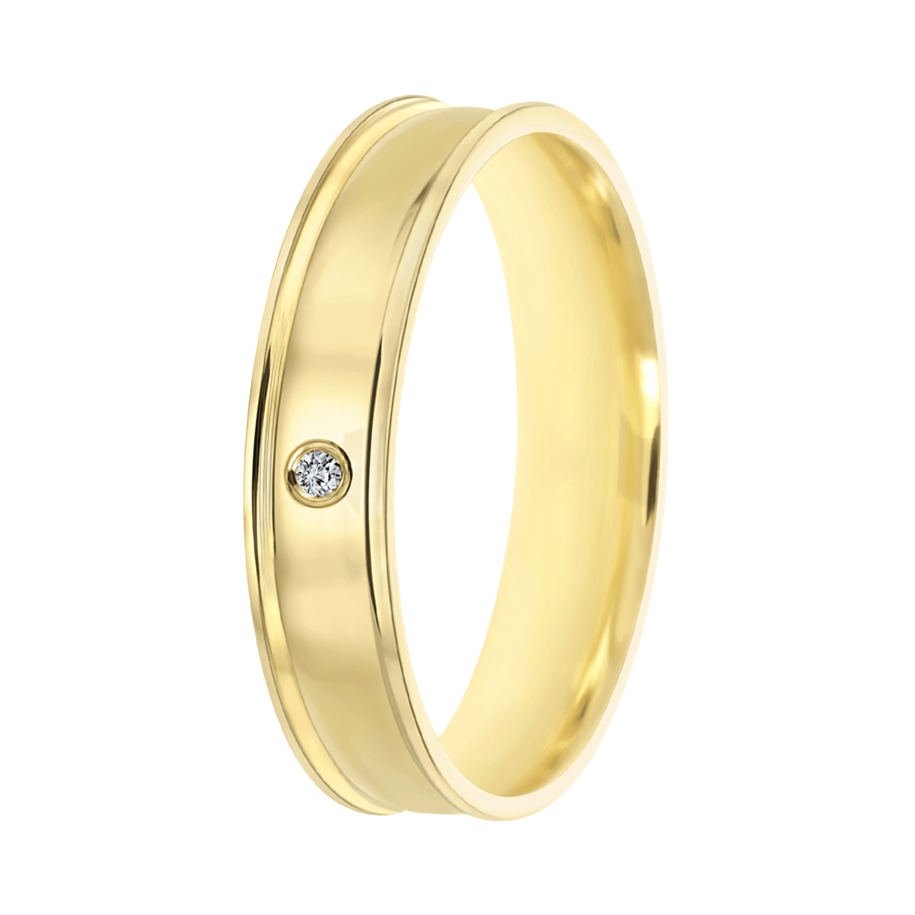 Trauring für Damen, 585 Gelbgold, 4 mm, Nisa TW 453