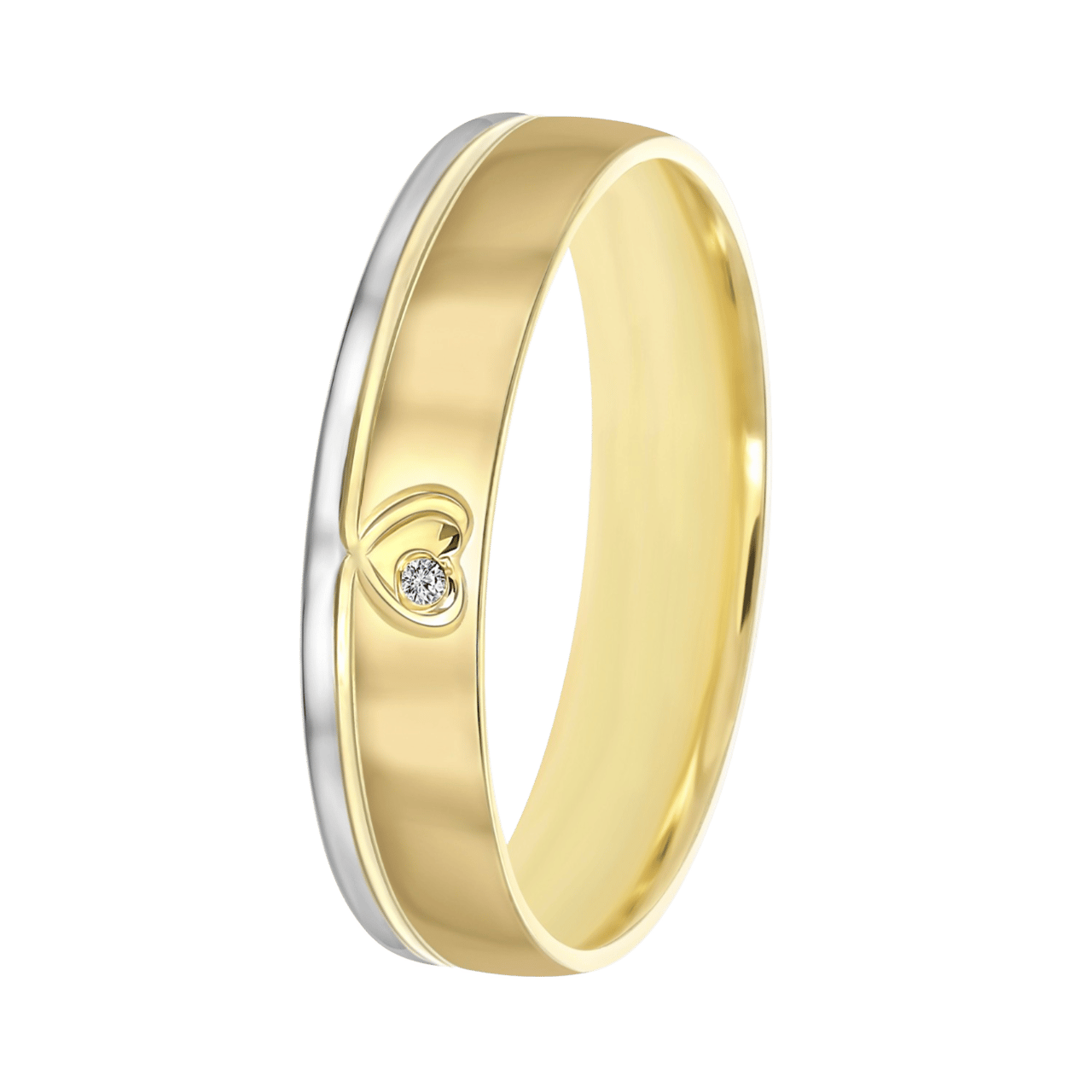9K bicolor dames trouwring 4mm Rosa TW 455