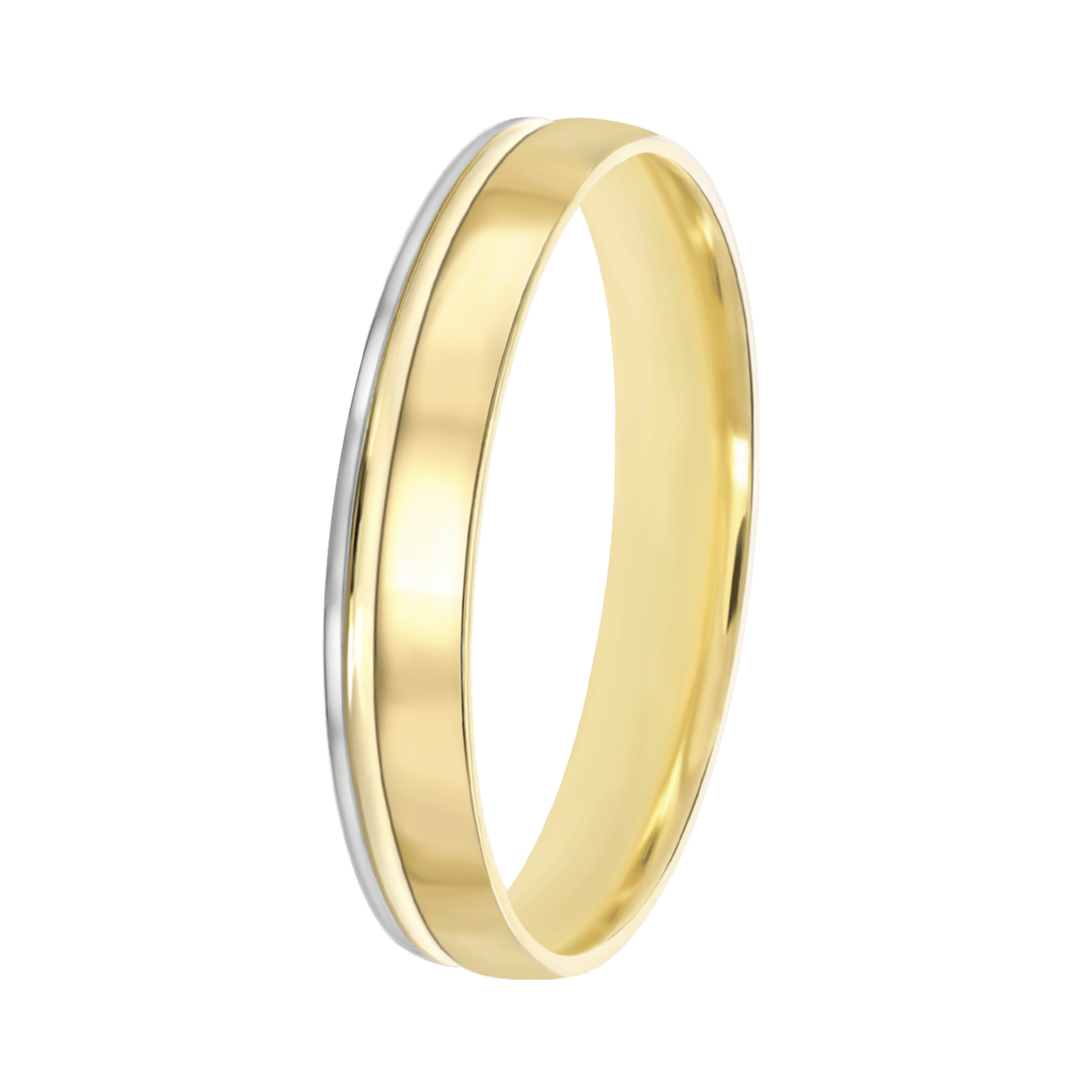 14K bicolor gouden heren trouwring 4mm Rosa TW 455