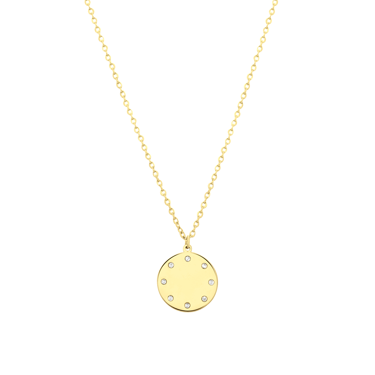 Stalen goldplated ketting met hanger voor dames